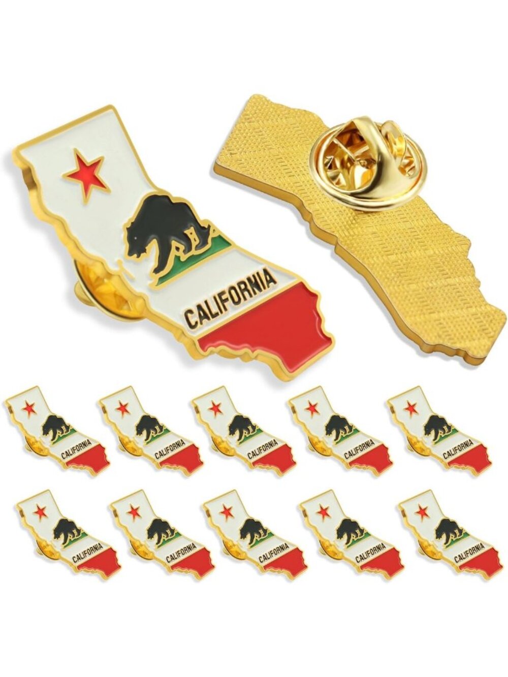 California Lapel Pins Bulk - Metal Souvenir for Men & Women, Perfect for